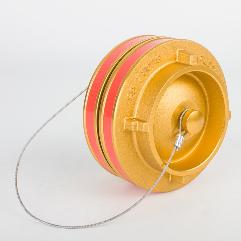 德式水消防接口（含闷盖）K81-G2 1/2'F +盖子AL铝镀铜，表面阳极氧化处理